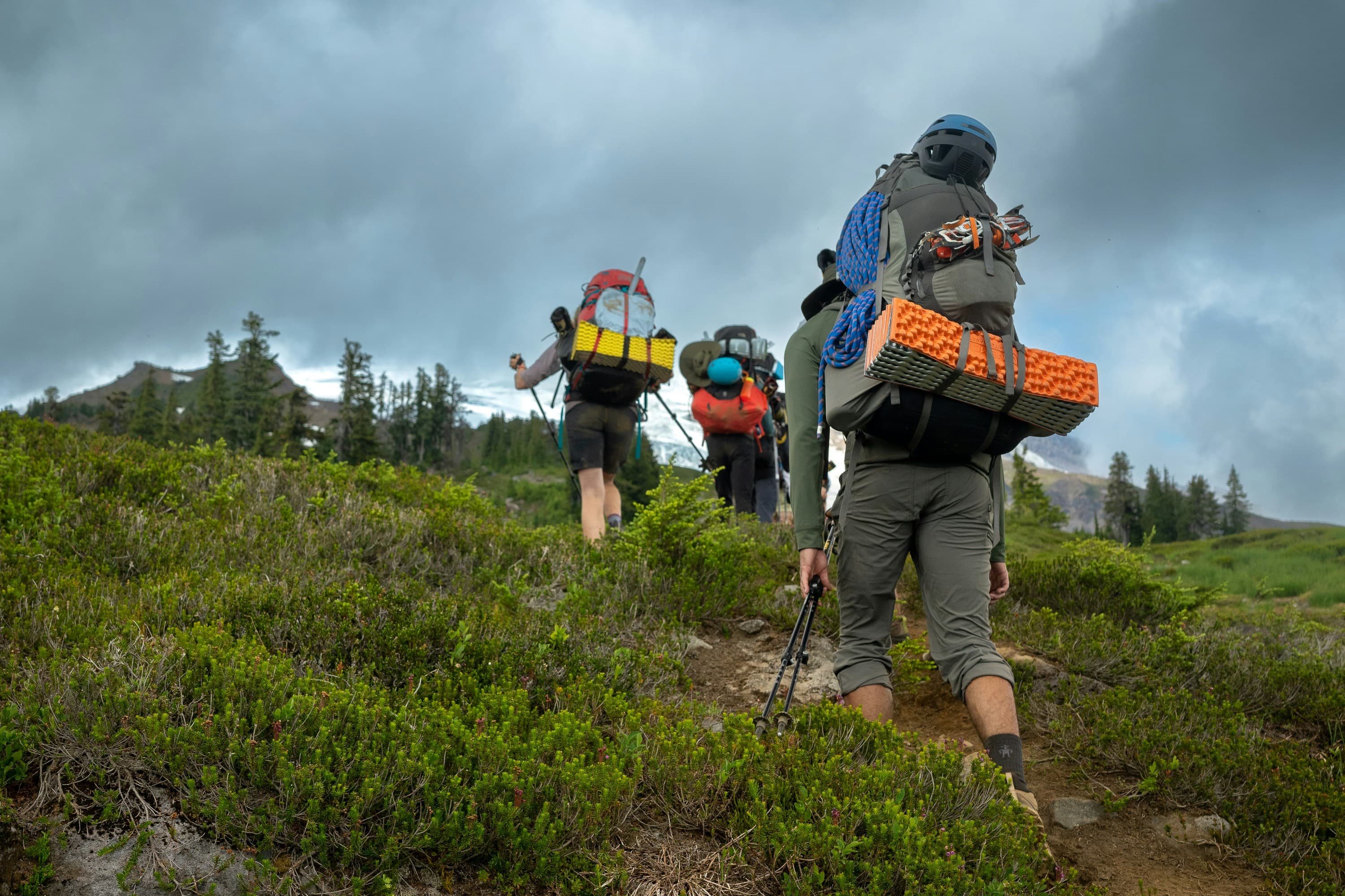 Hiker on a mountain trail